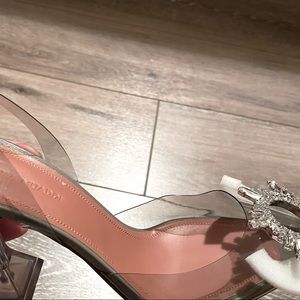 Amina Muaddi size 38 light grey new with box and dust bags.